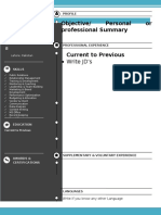 CV Format For Students