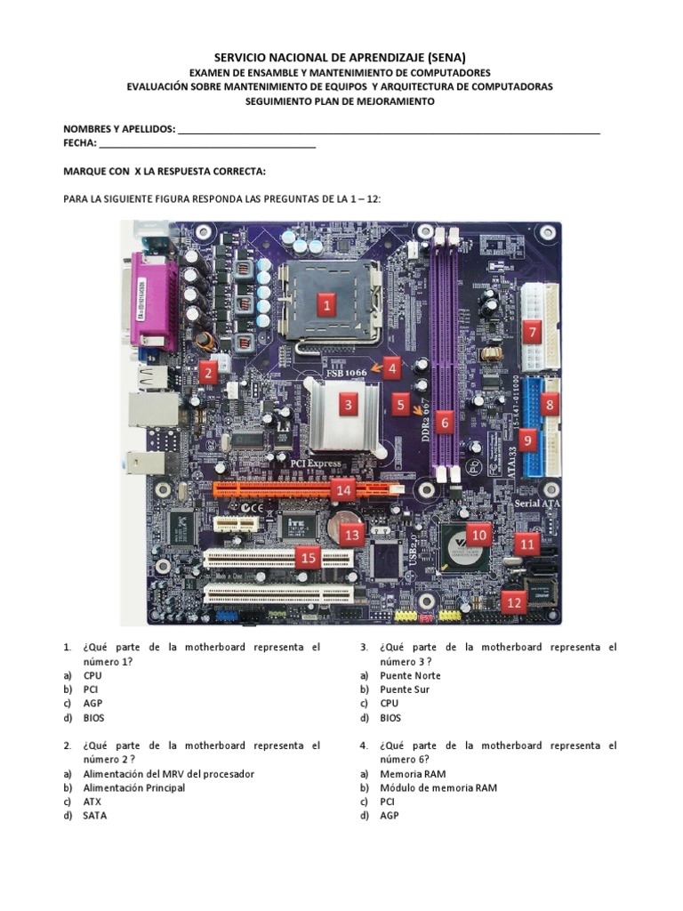 Componentes de la Computadora: Evaluación | PDF | Disco duro ...