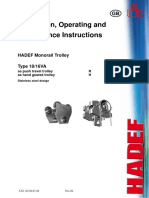 Installation, Operating and Maintenance Instructions: HADEF Monorail Trolley Type 18/16VA