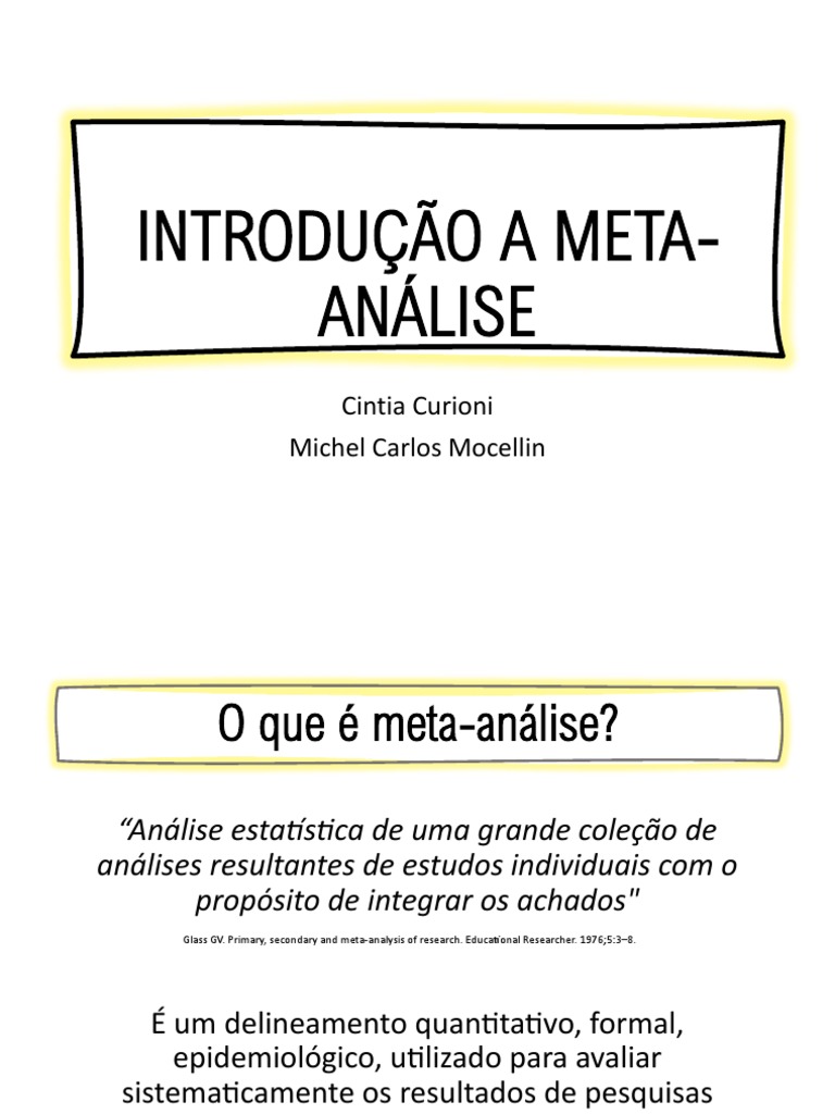 Introdução à Meta-Análise | PDF | Metanálise | Análise de dados