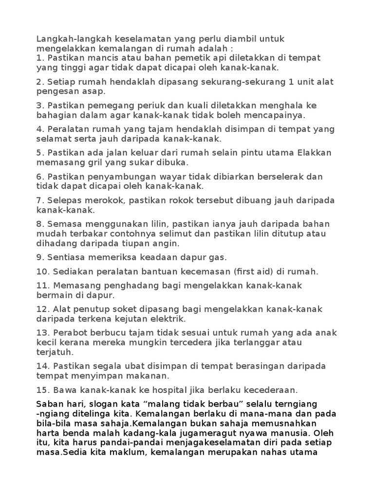 Keselamatan Di Rumah Pdf