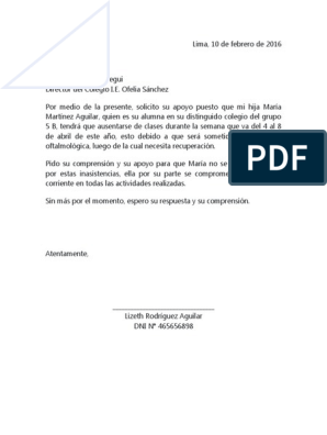 Carta Solicitud Permiso Laboral | PDF