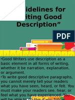 English Report Guidlines in Writing Good Description