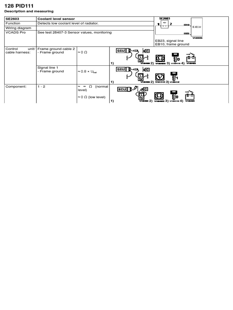 Coolant Level Sensor Wiring Diagram | PDF | Teaching Methods ...