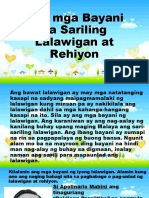 Ang Mga Bayani Sa Sariling Lalawigan at Rehiyon