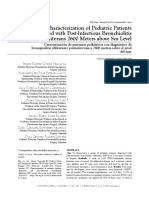 Characterization of Pediatric Patients Diagnosed With Post-Infectious Bronchiolitis Obliterans 2600 Meters Above Sea Level