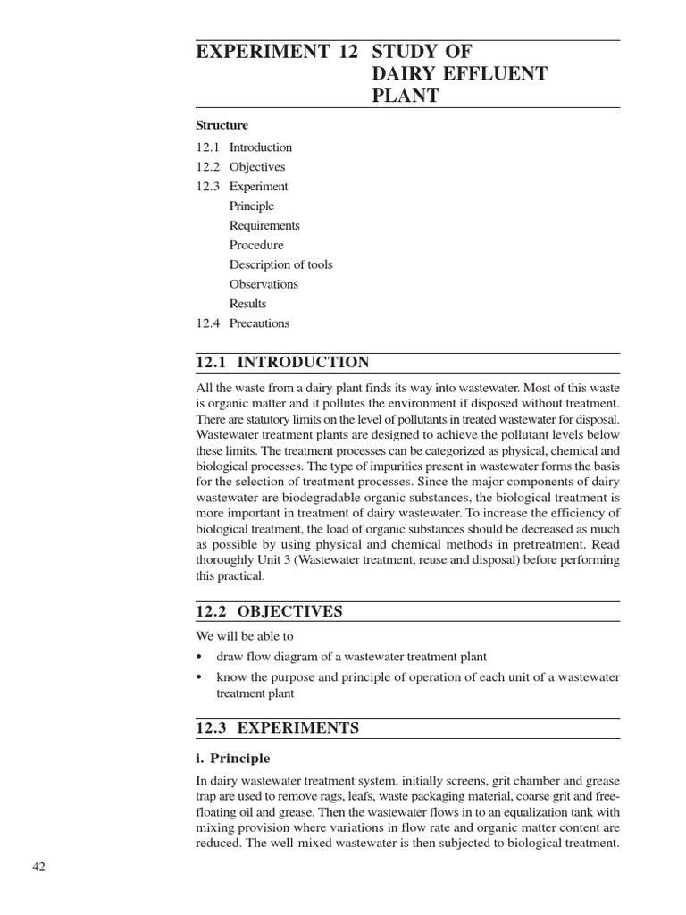 Dairy Effluent Treatment Process Guide | PDF | Sewage Treatment ...