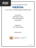 Report On Crisis Management of Nokia