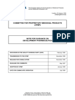 Committee For Proprietary Medicinal Products (CPMP) : Human Medicines Evaluation Unit