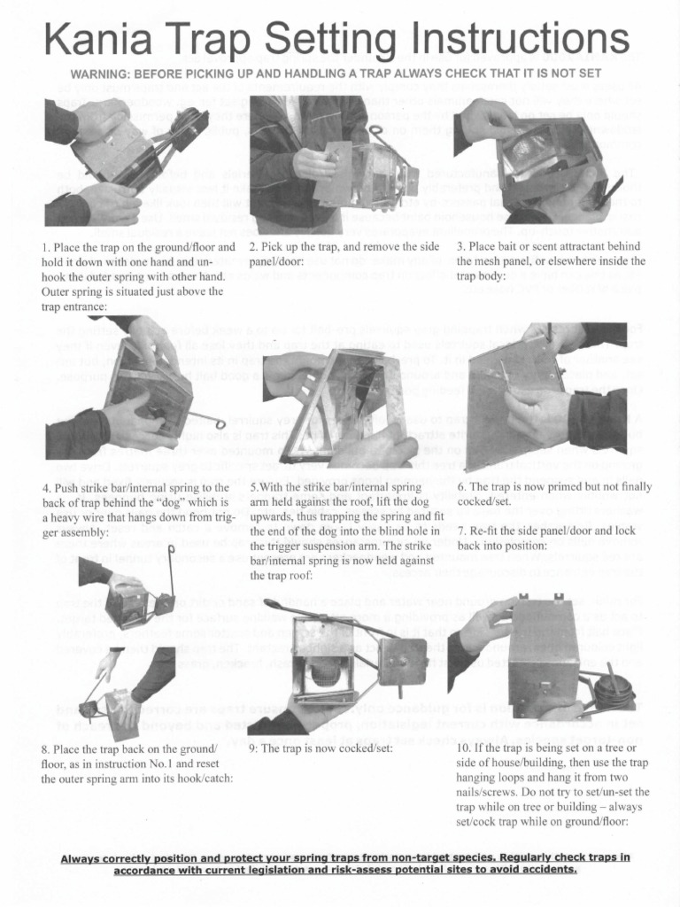 Kania 2000 Squirrel Trap Setup Guide | PDF | Trapping | Nature