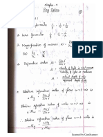 Ray Optics Formulae PDF