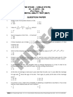 NTSE Stage-I (Delhi State) MAT 2019-20 Mental Ability Test Questions