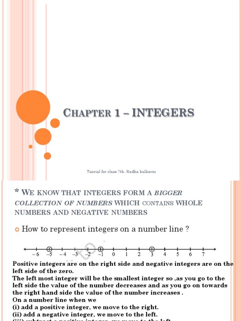 Class 7 Integers: Concepts & Properties | PDF | Multiplication | Integer