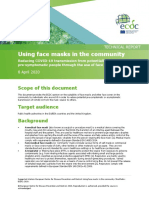 Using Face Masks in The Community: Scope of This Document