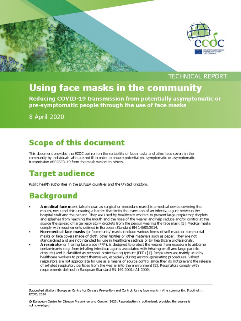 Using Face Masks in The Community: Scope of This Document | PDF ...