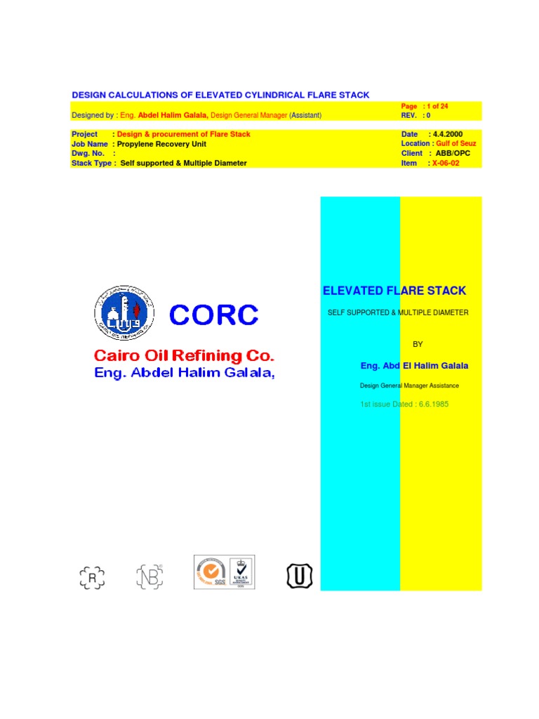 Flare Stack Mechanical Design Calculations by Abdel Halim Galala | PDF ...
