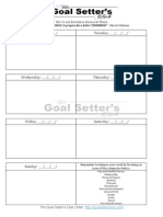 "Set it Off Saturday" Weekly Goal Worksheet