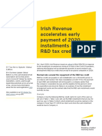 Ey Ireland Early Payment of 2020 Excess Randd Tax Credits