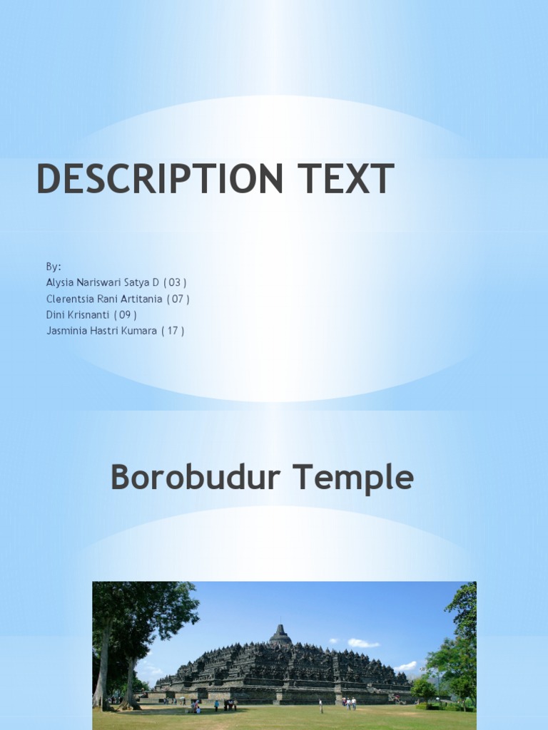 Descriptive text borobudur temple pdf