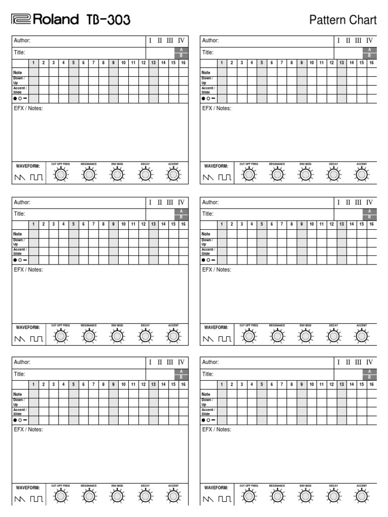 TB 303 Pattern Sheet Guide | PDF
