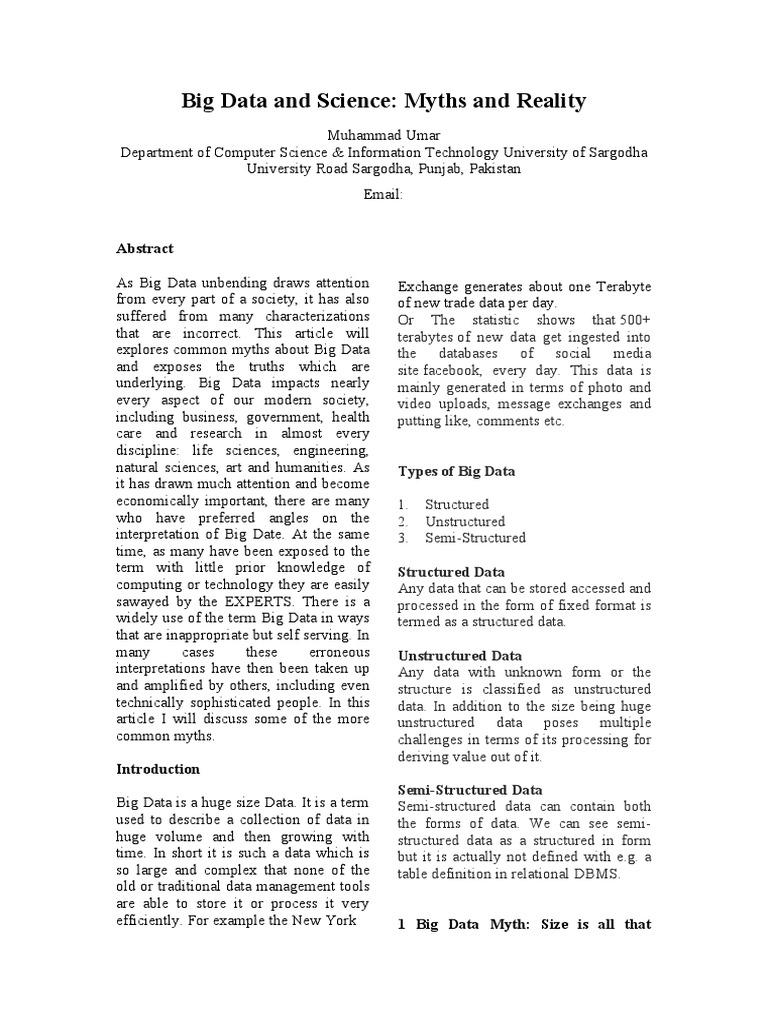 Big Data and Science | PDF | Big Data | Data