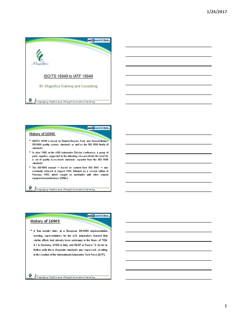 IATF 16949 Training Overview | PDF | Iso 9000 | Verification And Validation