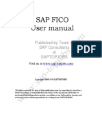 Sap Fico User Manual: Published by Team of SAP Consultants at Saptopjobs