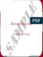 Microsoft Excel 2003: Foundation Level Course