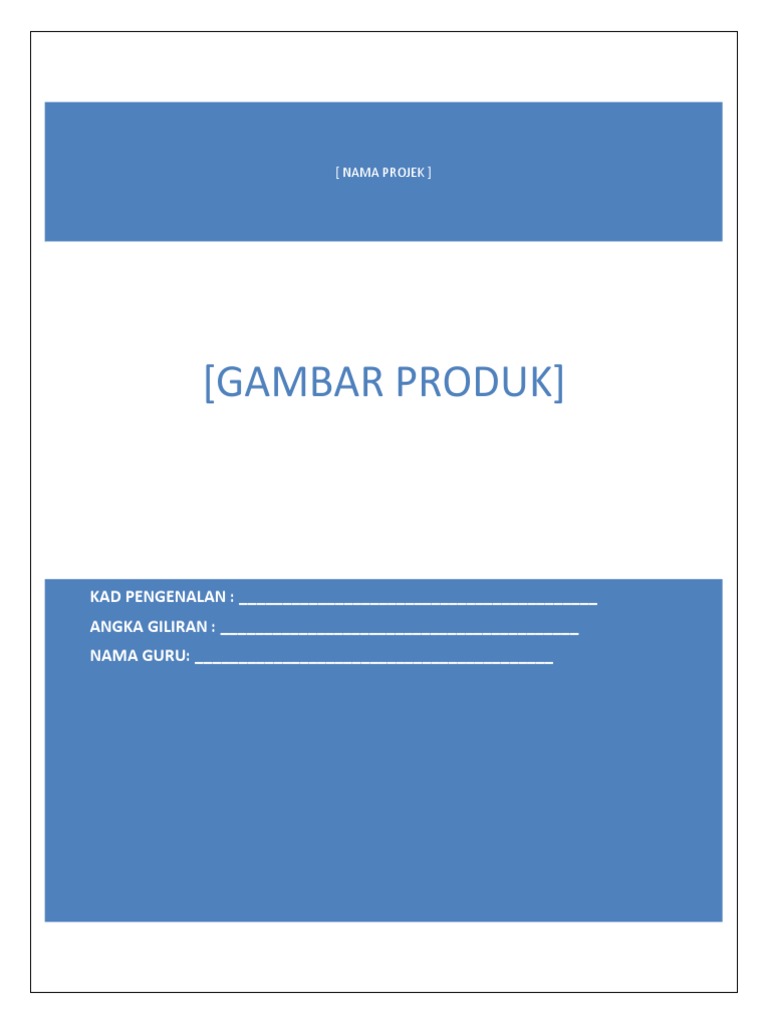 Laporan Projek RBT Tingkatan 3 | PDF