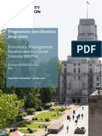 Programme Specification 2019-2020: Economics, Management, Finance and The Social Sciences (EMFSS)