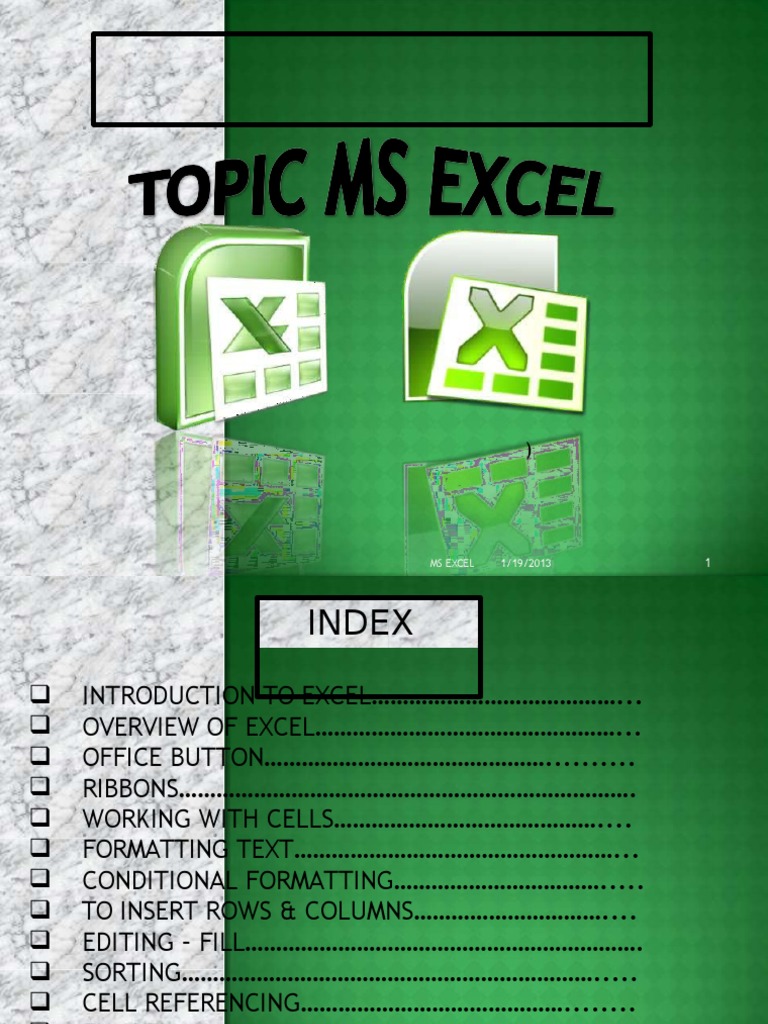 Ms Excel | PDF | Microsoft Excel | Spreadsheet