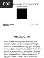 Comparitive Analysis of Mutual Fund of HDFC and Icici: Submitted To:-Department of Business Administration