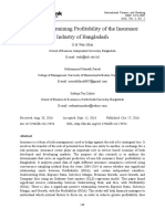 Factors Determining Profitability of The Insurance Industry of Bangladesh