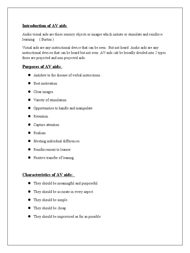 A Comprehensive Guide to Audiovisual Aids and Chart Types for Effective Instruction PDF