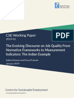 The Evolving Discourse On Job Quality From Normative Frameworks To Measurement Indicators: The Indian Example