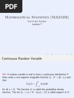 Mathematical Statistics (MA212M) : Lecture Slides