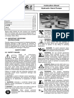 Instruction Sheet Hydraulic Hand Pumps: 1.0 Important Receiving Instructions