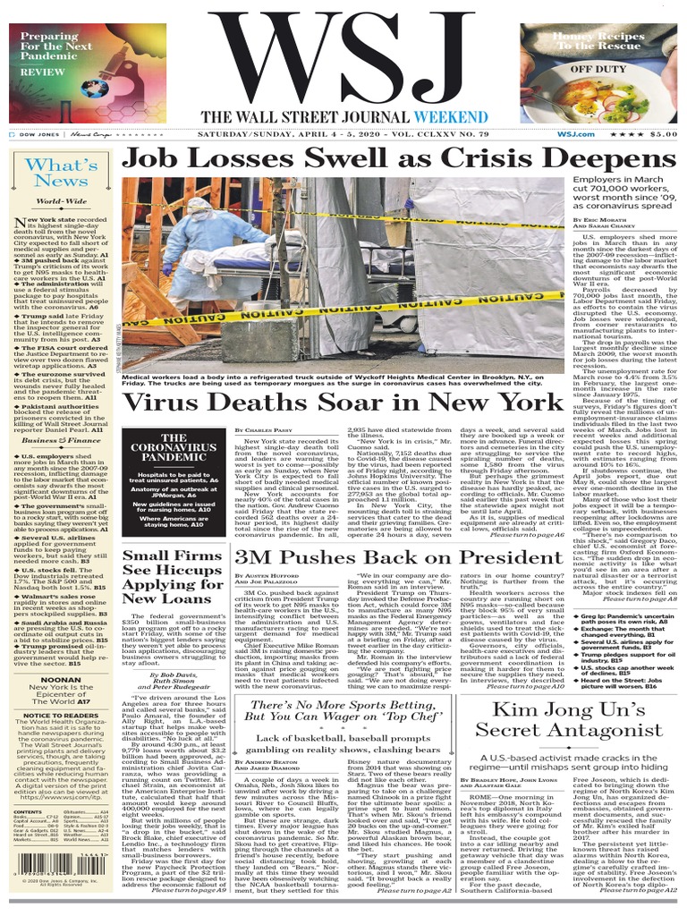 The Wall Street Journal 04 04 05 04 Pdf Census Recession