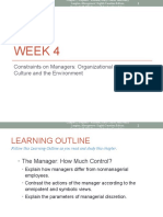 Week 4: Constraints On Managers: Organizational Culture and The Environment