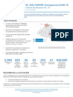 El Salvador - Emergencia COVID-19 - Informe de Situación No. 01 - Al 21 Marzo 2020