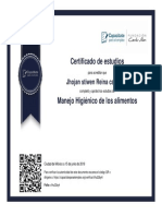 Certificado manejo higiénico alimentos