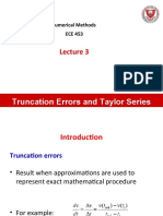 Truncation Errors and Taylor Series: Numerical Methods ECE 453