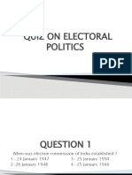 Quiz On Electoral Politics