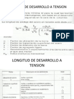 Longitud de Desarrollo A Tension