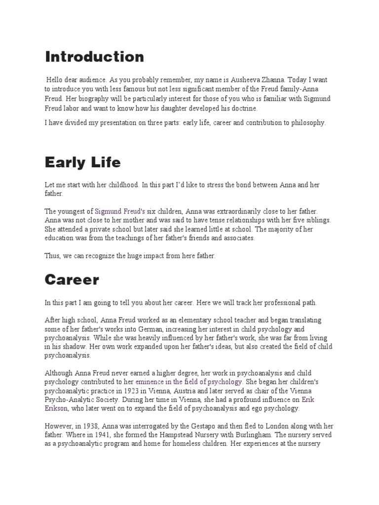 Anna Freud Pioneering the Field of Child Psychoanalysis and Expanding