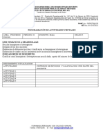 Formato Programación de Actividades de Grado Cuarto y Quinto de Procesos Bilogicos