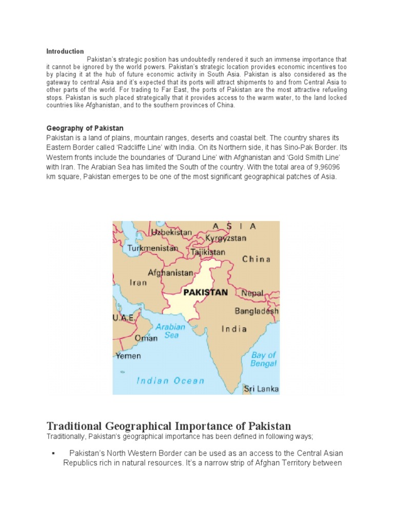 Strategic Importance of Pakistan's Geography | PDF | Pakistan | Central ...