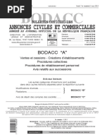 Bodacc Bulletin Officiel Des Annexe Au Journal Off PDF