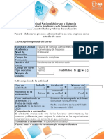 Guía de actividades y Rubrica de evaluación - Paso 2 - Elaborar el proceso administrativo en una empresa como estudio de caso (1).docx