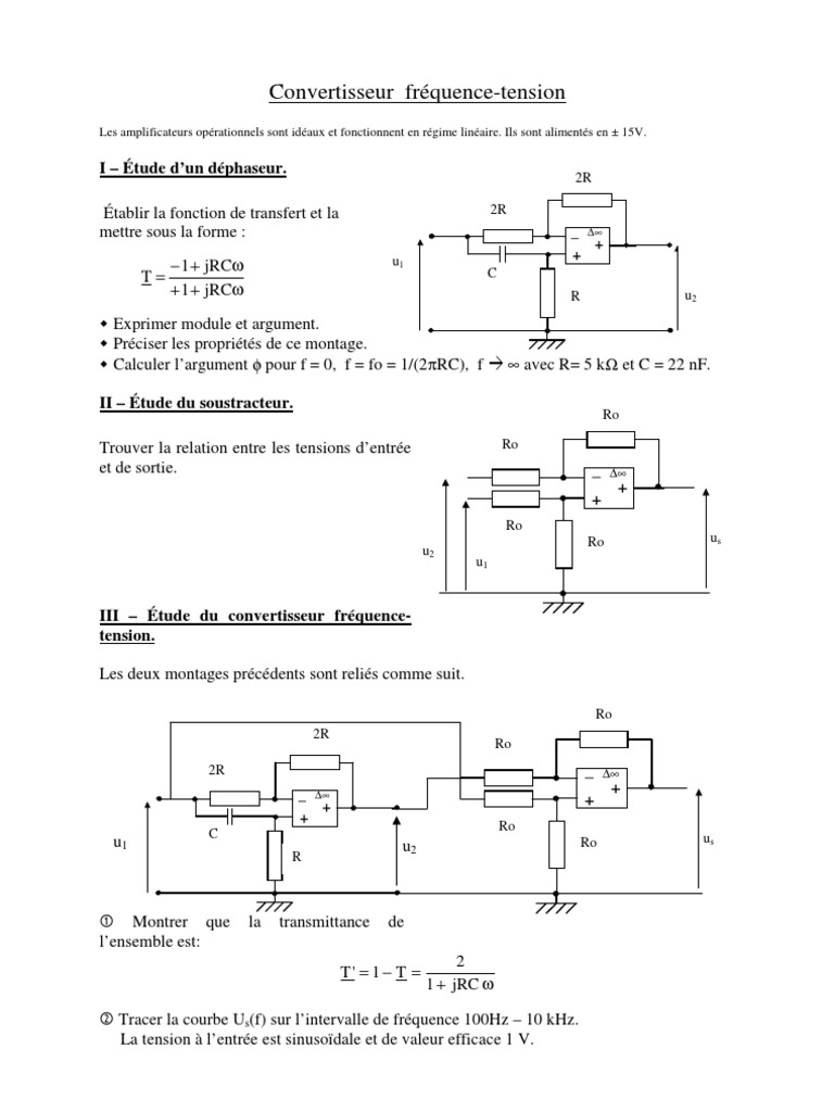 Convertisseur FréquenceTension PDF Électricité Électromagnétisme — free download
